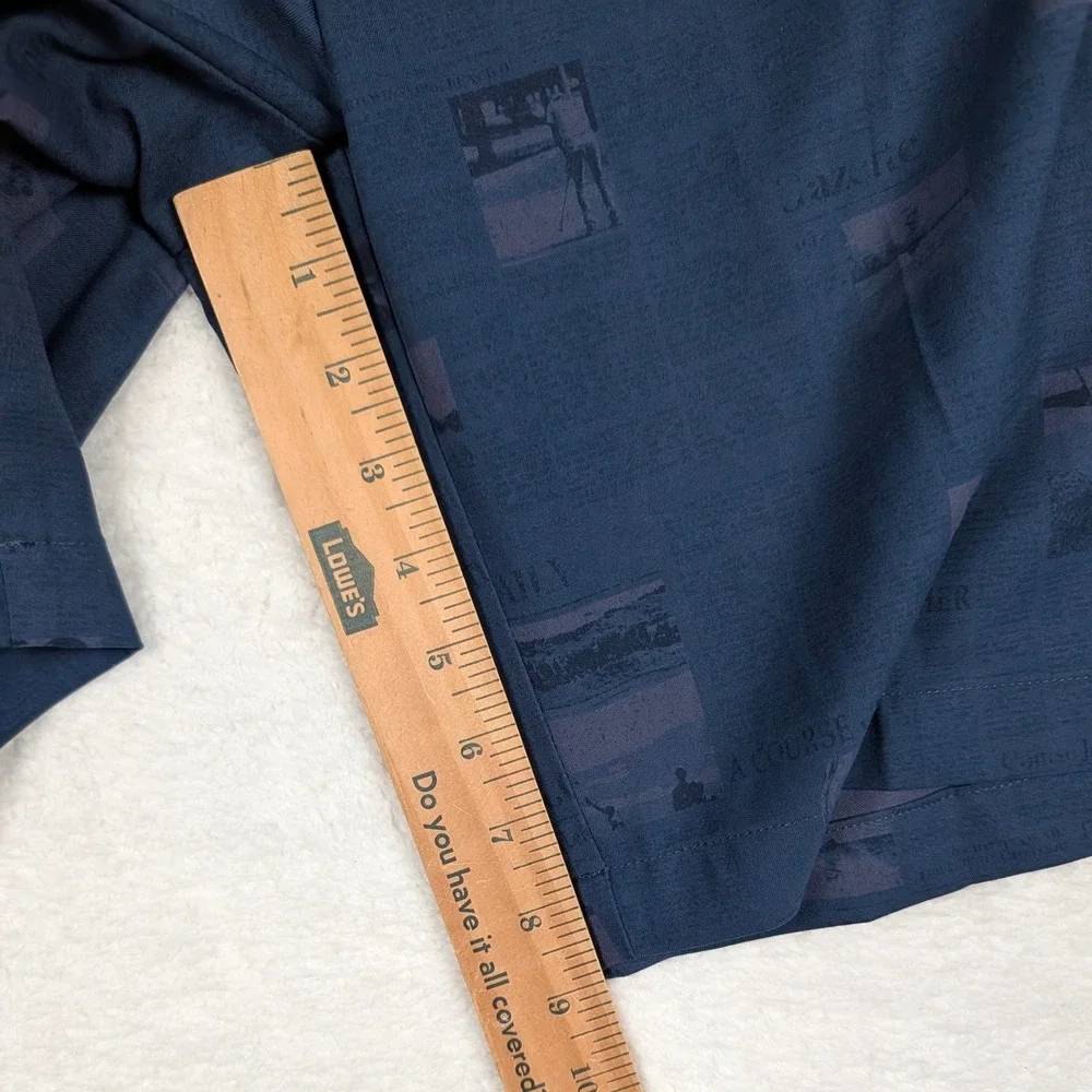 Peter Millar Crown Crafted Shorts‎ Mens 34 Navy Golf Newspaper Print Stretch